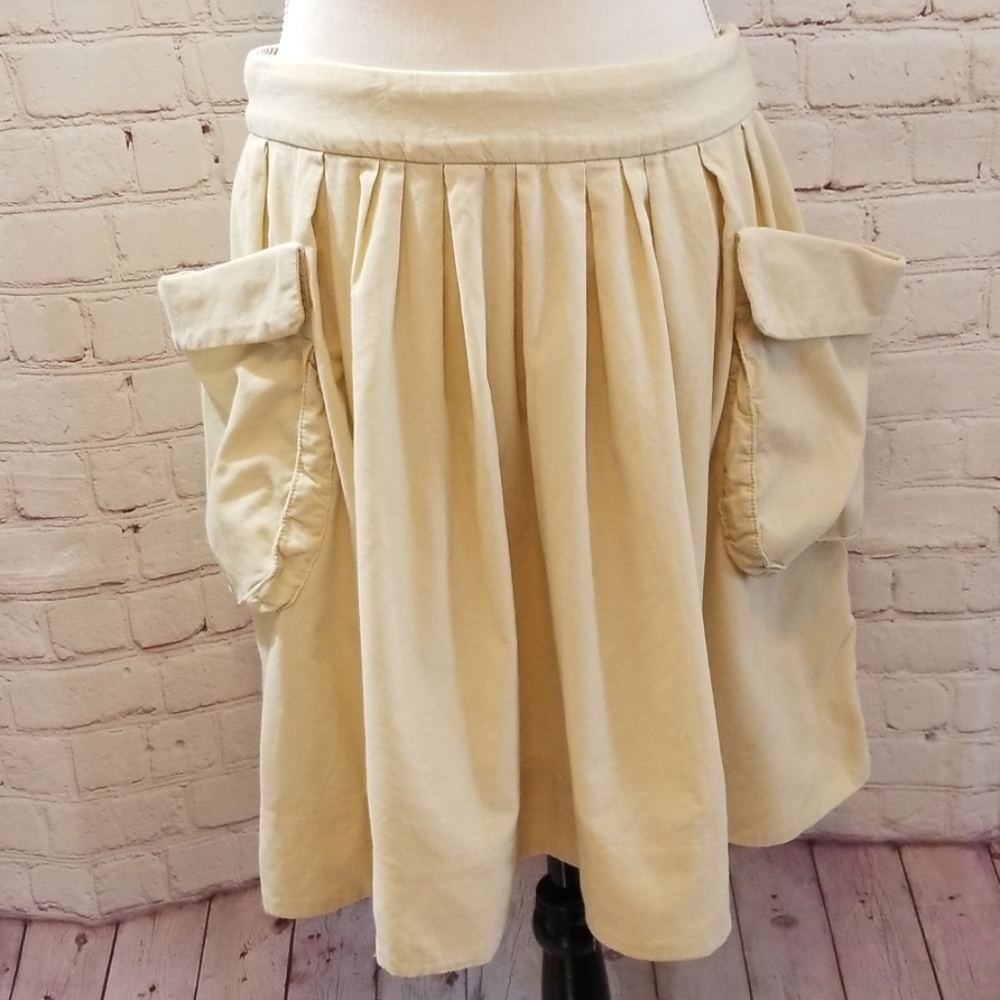Anthropologie Maeve Tan Effortless Corduroy Skirt